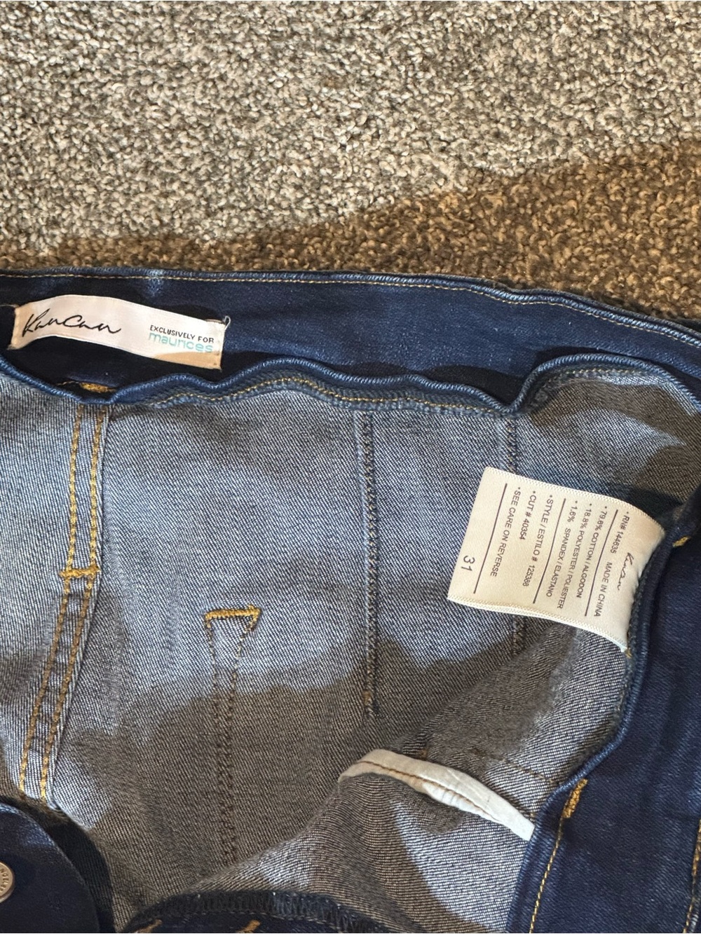 High-Waist Kancan Paperbag Dark Wash Women’s Jeans with Tie Belt sz 31 - Picture 6 of 7